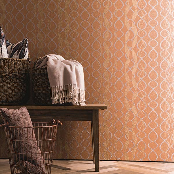Galerie Wallpaper Product code: 58120R - Geo Wallpaper Collection - Orange Gold Colours -  