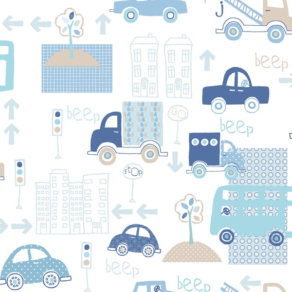 Galerie Wallpaper Product code: G56009 - Just 4 Kids Wallpaper Collection - Blue White Colours -  