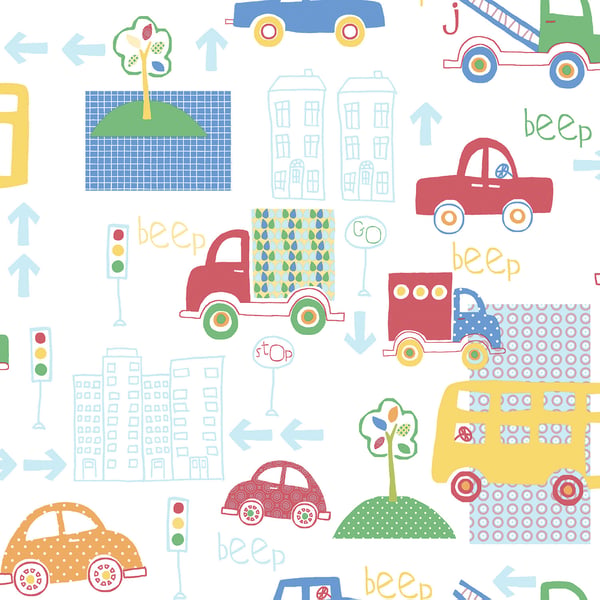 Galerie Wallpaper Product code: G56010 - Just 4 Kids Wallpaper Collection - Red Blue Green Yellow Orange Colours -  