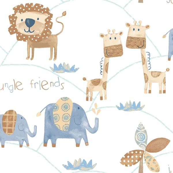 Galerie Wallpaper Product code: G56022 - Just 4 Kids Wallpaper Collection - Blue Beige Colours -  