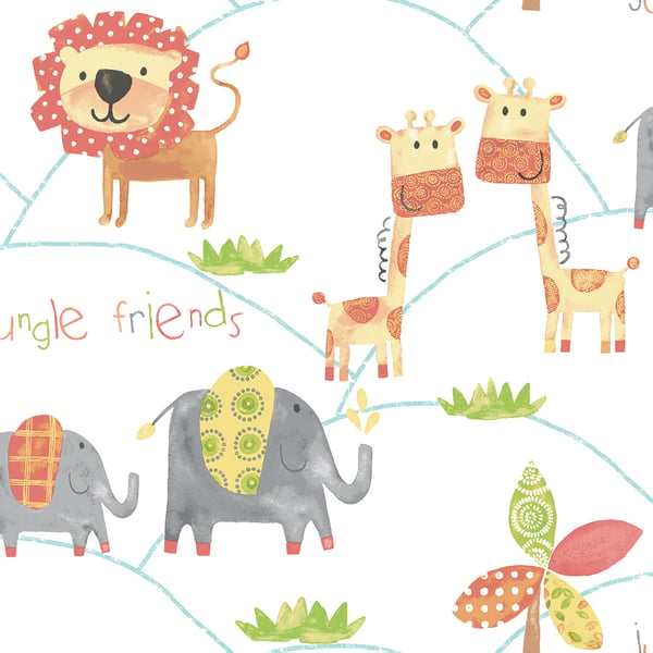 Galerie Wallpaper Product code: G56023 - Just 4 Kids Wallpaper Collection - Orange Grey Green Colours -  