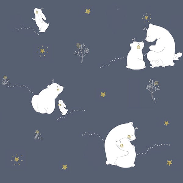 Galerie Wallpaper Product code: ND21100 - Little Explorers Wallpaper Collection - Dark Blue White Gold Colours -  