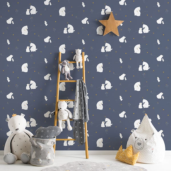 Galerie Wallpaper Product code: ND21100R - Little Explorers Wallpaper Collection - Dark Blue White Gold Colours -  