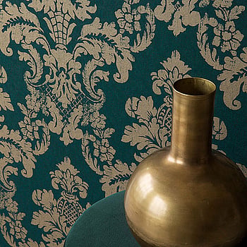 Galerie Wallcoverings Product Code 200252 - Venise Wallpaper Collection - Dark Green Colours -  