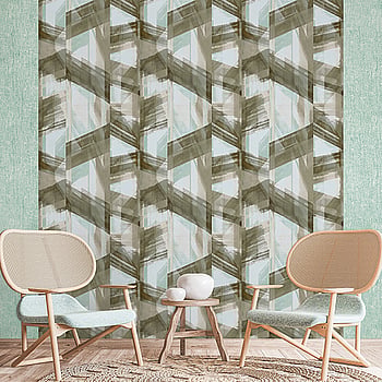 Galerie Wallcoverings Product Code 26793 - Crafted Wallpaper Collection - Green Cream Taupe Bronze Gold Colours -  