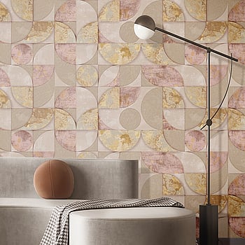 Galerie Wallcoverings Product Code 49313 - Stratum Wallpaper Collection - gold pink Colours -  