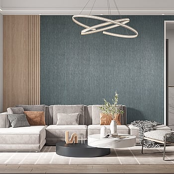 Galerie Wallcoverings Product Code 65053 - Feel Wallpaper Collection - Petrol Blue Charcoal Silver Colours -  