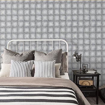 Galerie Wallcoverings Product Code G67794 - Ambiance Wallpaper Collection - Charcoal Silver Colours -  